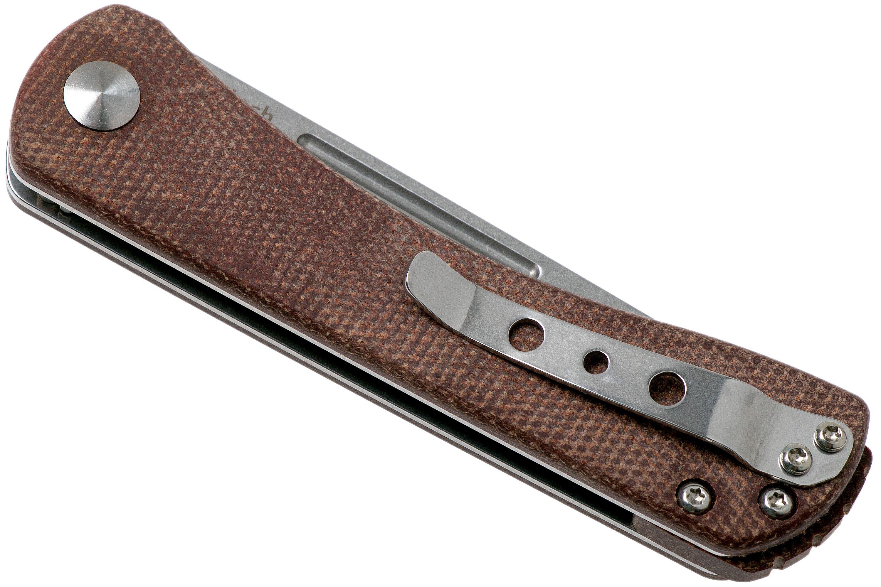 Kizer Pinch V3009N3 Brown Smooth Micarta pocket knife, Rolf Helbig ...