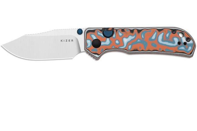 Image pour Kizer Vanguard Nice Guy V3011BCA2, Satin AEB-L, Vortex Pattern Micarta couteau de poche, Azo design