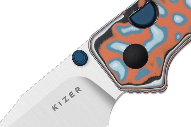 Image pour Kizer Vanguard Nice Guy V3011BCA2, Satin AEB-L, Vortex Pattern Micarta couteau de poche, Azo design