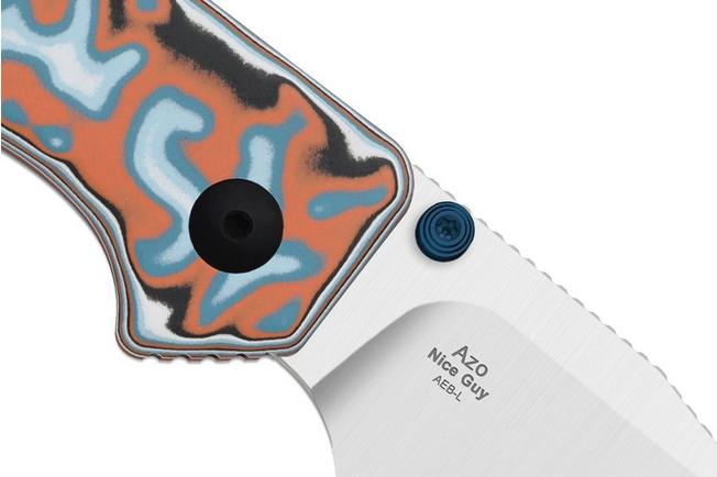 Image pour Kizer Vanguard Nice Guy V3011BCA2, Satin AEB-L, Vortex Pattern Micarta couteau de poche, Azo design