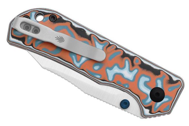 Image pour Kizer Vanguard Nice Guy V3011BCA2, Satin AEB-L, Vortex Pattern Micarta couteau de poche, Azo design