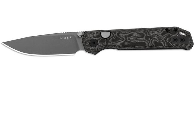 Bild für Kizer Vanguard Begleiter 2.9 V3458.2BDA2 Graywashed BD1N, Vortex Pattern Micarta, Taschenmesser, Azo Design