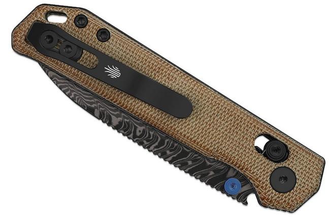 Bild für Kizer Vanguard Begleiter 2.9 V3458.2CDA2 Acid-Washed Damascus, Norplex UltreX Micarta, Taschenmesser, Azo Design