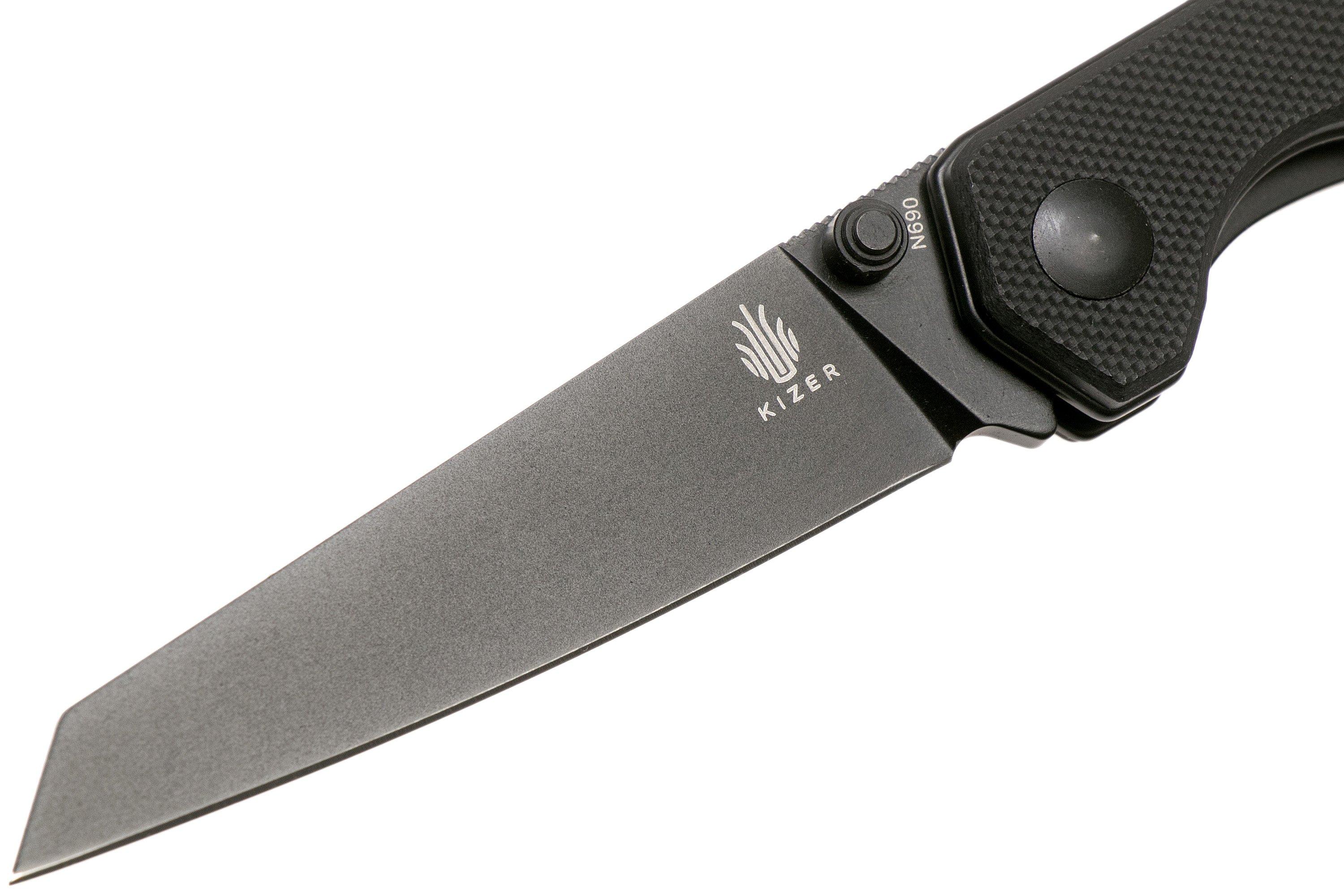 Kizer Begleiter Mini V3458RN5 N690, Black G10, pocket knife, Azo design ...