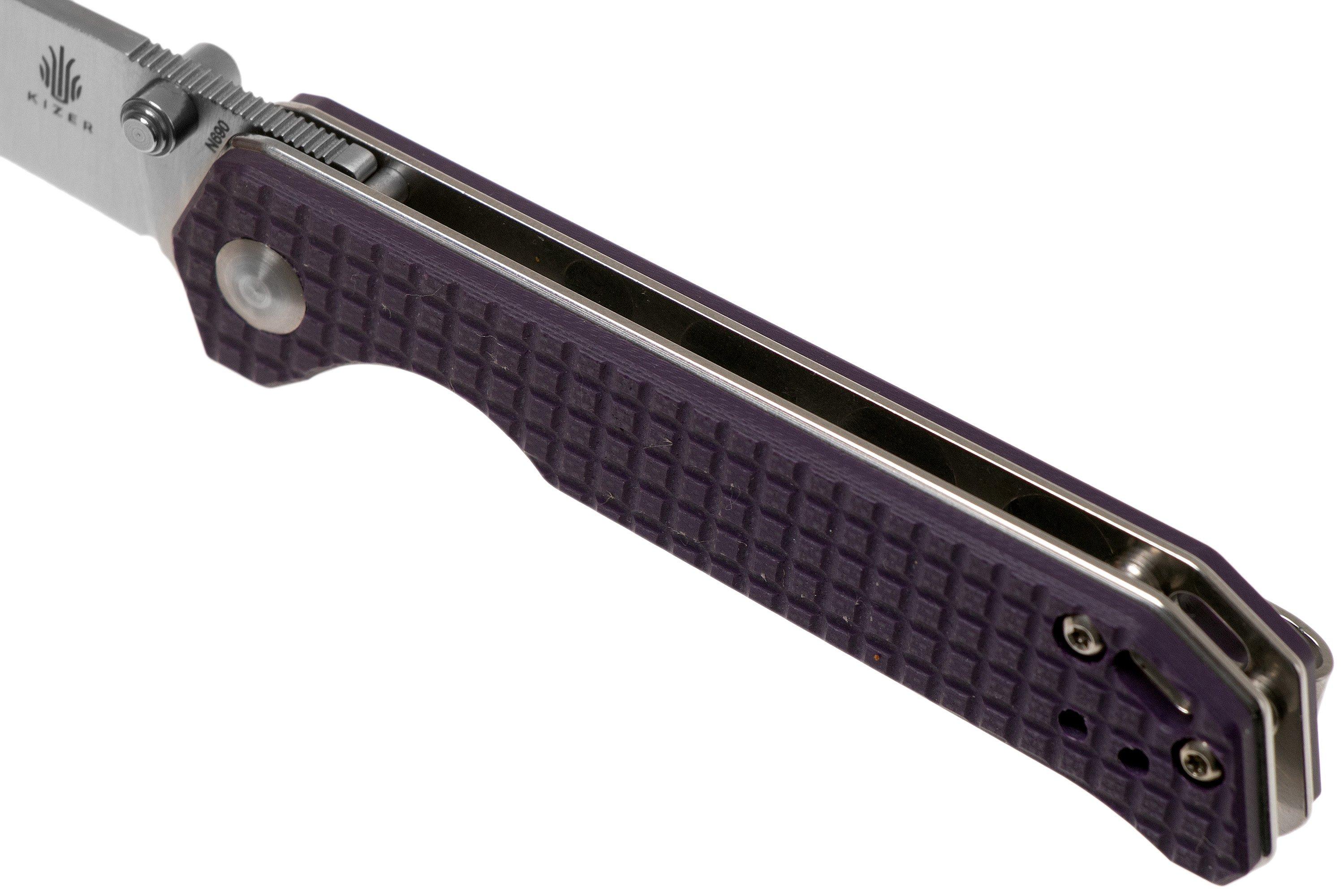 Kizer Begleiter Mini V3458RN5 N690, Purple G10, pocket knife, Azo ...