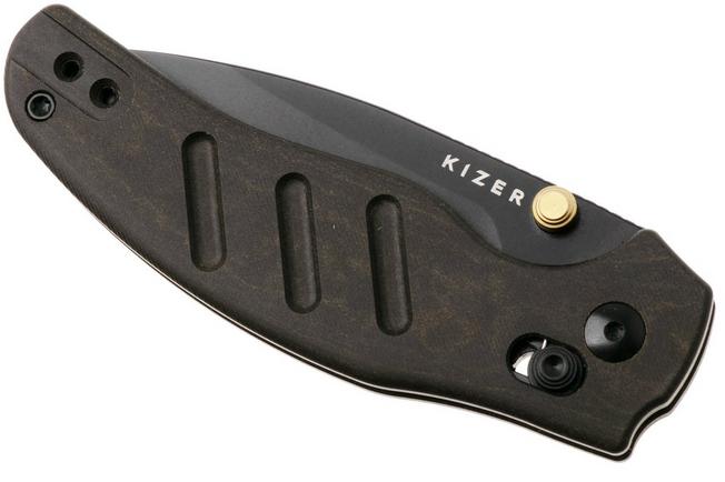 Bild für Kizer Vanguard C01C 2.9 CD V3488.29CDA2 PVD Nitro-V, Dark Brown Richlite, Taschenmesser, Chris Conaway Design