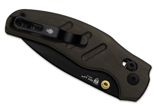 Bild für Kizer Vanguard C01C 2.9 CD V3488.29CDA2 PVD Nitro-V, Dark Brown Richlite, Taschenmesser, Chris Conaway Design