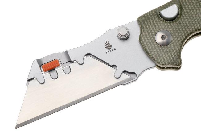 Afbeelding voor Kizer Vanguard C01C UTI 2 V3488-29JNA1 Green Micarta, zakmes