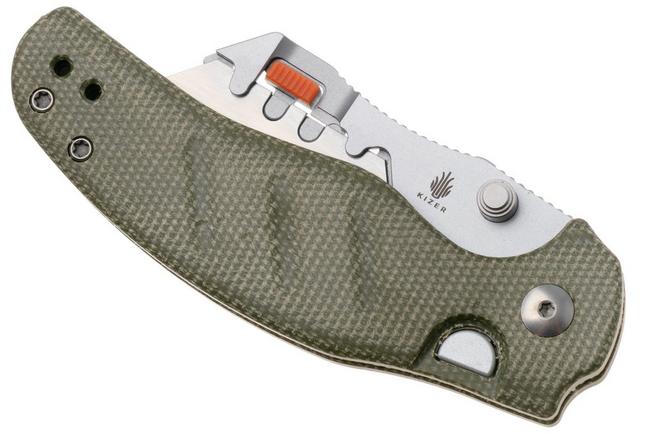 Afbeelding voor Kizer Vanguard C01C UTI 2 V3488-29JNA1 Green Micarta, zakmes