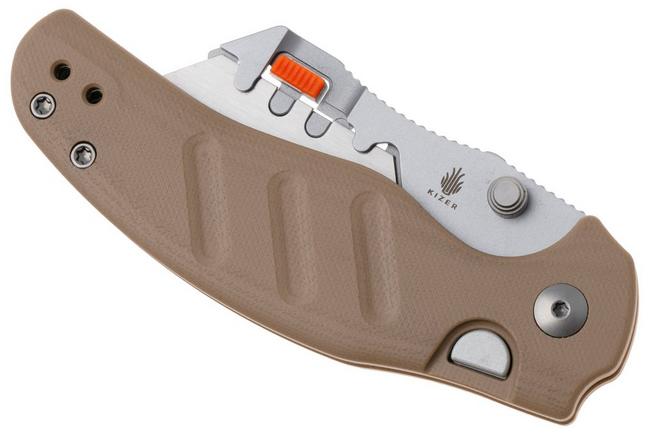 Afbeelding voor Kizer Vanguard C01C UTI 2 V3488-29JNA2 Tan G10, zakmes