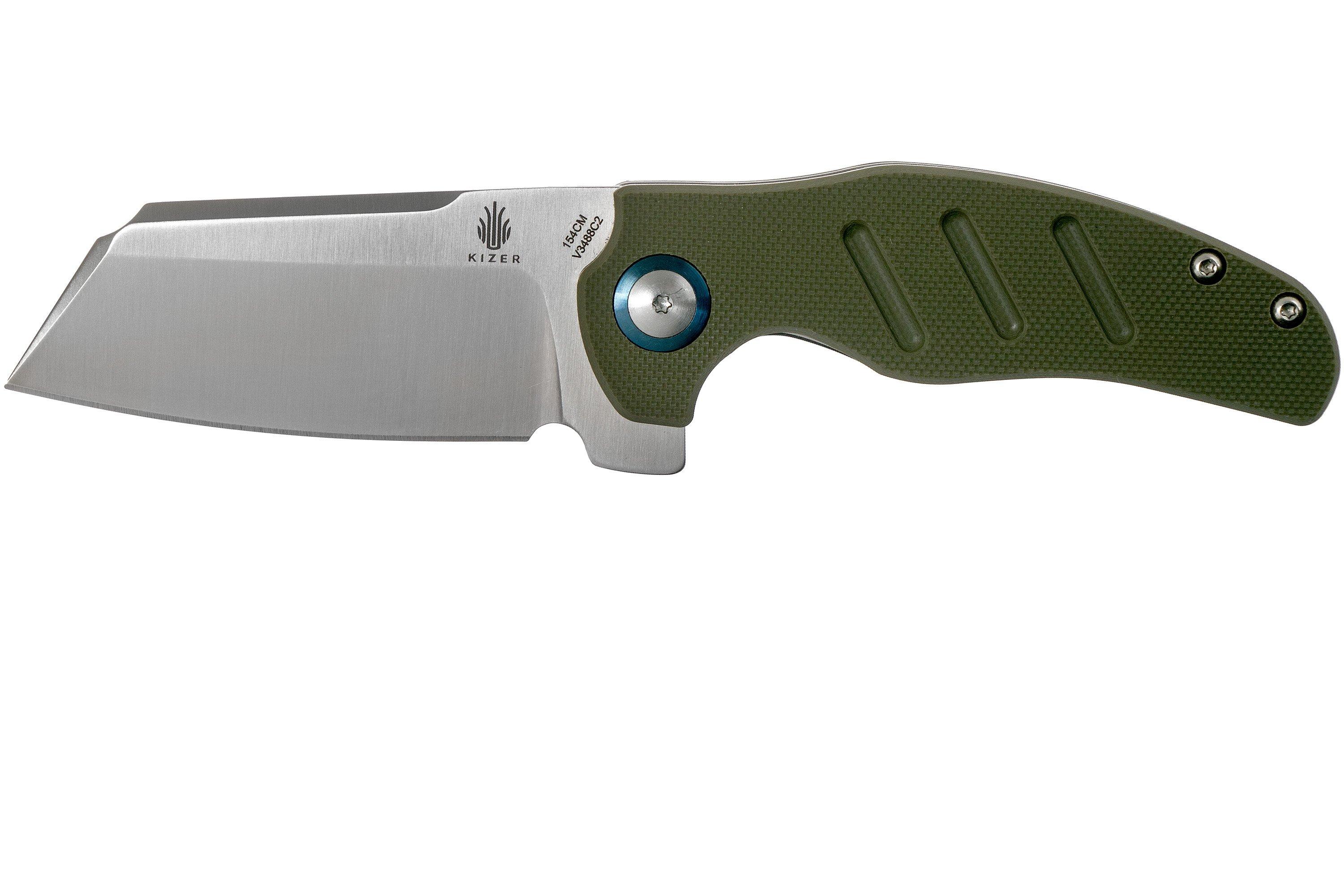 Kizer C01C Mini Sheepdog OD Green V3488C2 pocket knife | Advantageously ...