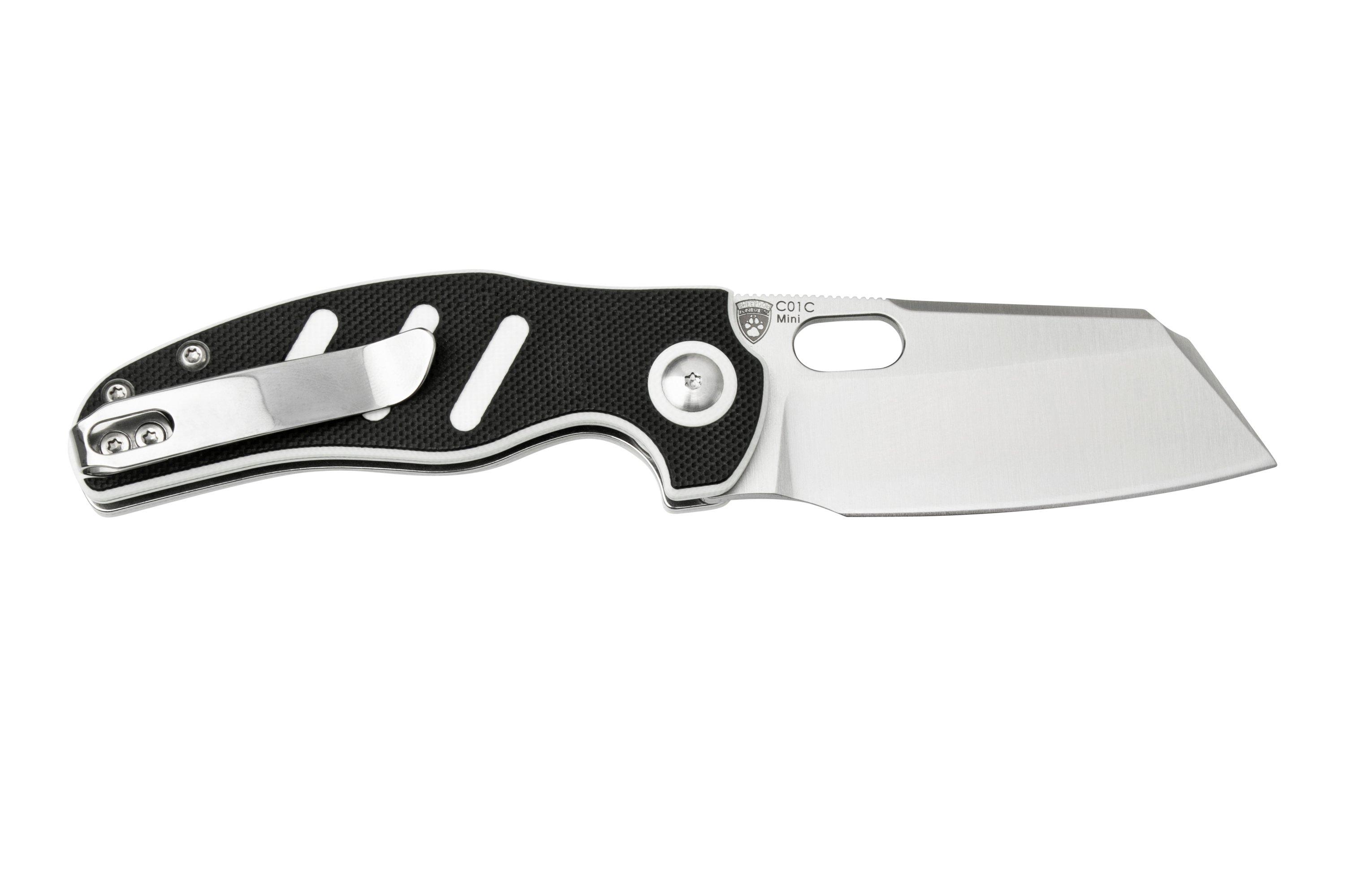 Kizer Vanguard Mini Sheepdog C01C V3488C7 Black and White Micarta