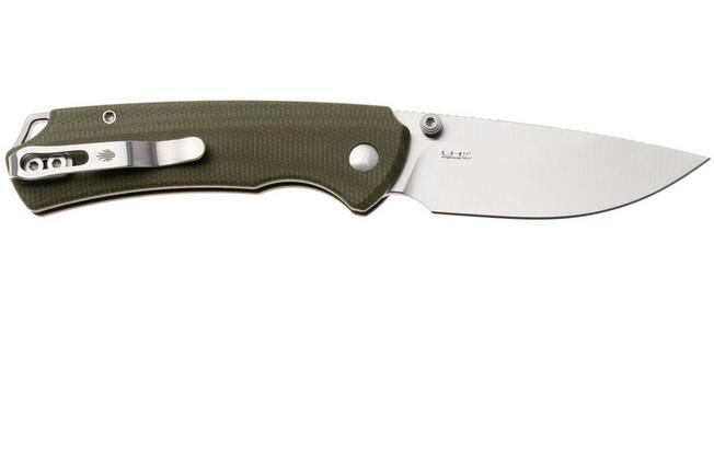 Afbeelding voor Kizer Vanguard Task 1 BD V3490.2BA1 Satin Nitro-V, OD Green Micarta, zakmes, Ulrich Hennecke design