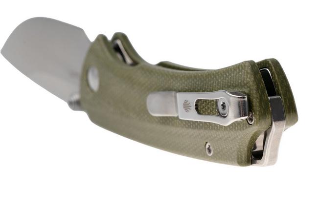 Afbeelding voor Kizer Vanguard Task 1 BD V3490.2BA1 Satin Nitro-V, OD Green Micarta, zakmes, Ulrich Hennecke design