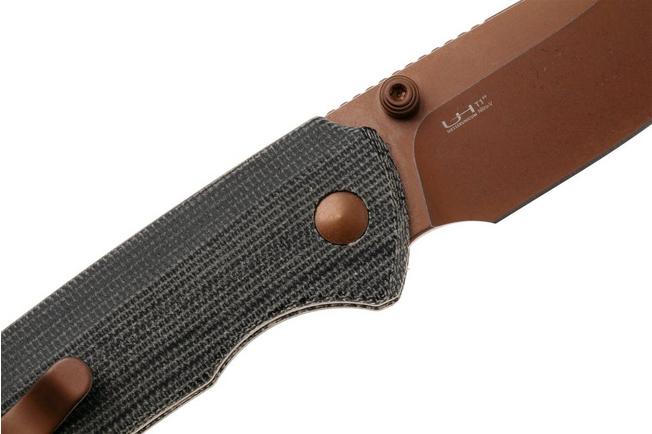 Afbeelding voor Kizer Vanguard Task 1 BD V3490.2BA2 Sunset PVD Nitro-V, Gray Norplex UltreX Micarta, zakmes, Ulrich Hennecke design