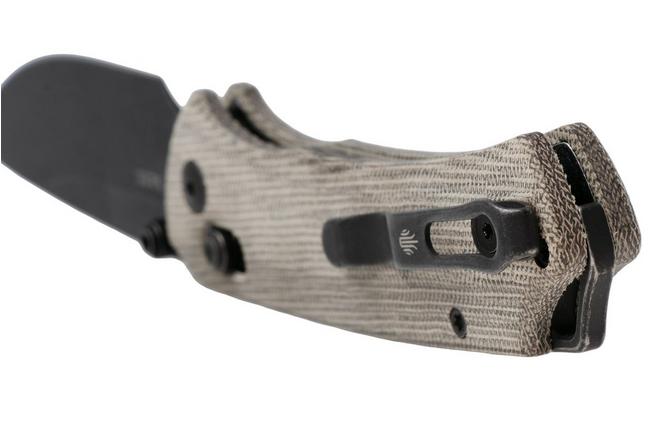 Afbeelding voor Kizer Vanguard Task 1 CD V3490.2CA1 Blackwashed Nitro-V, OD Green Norplex UltreX Micarta, zakmes, Ulrich Hennecke design