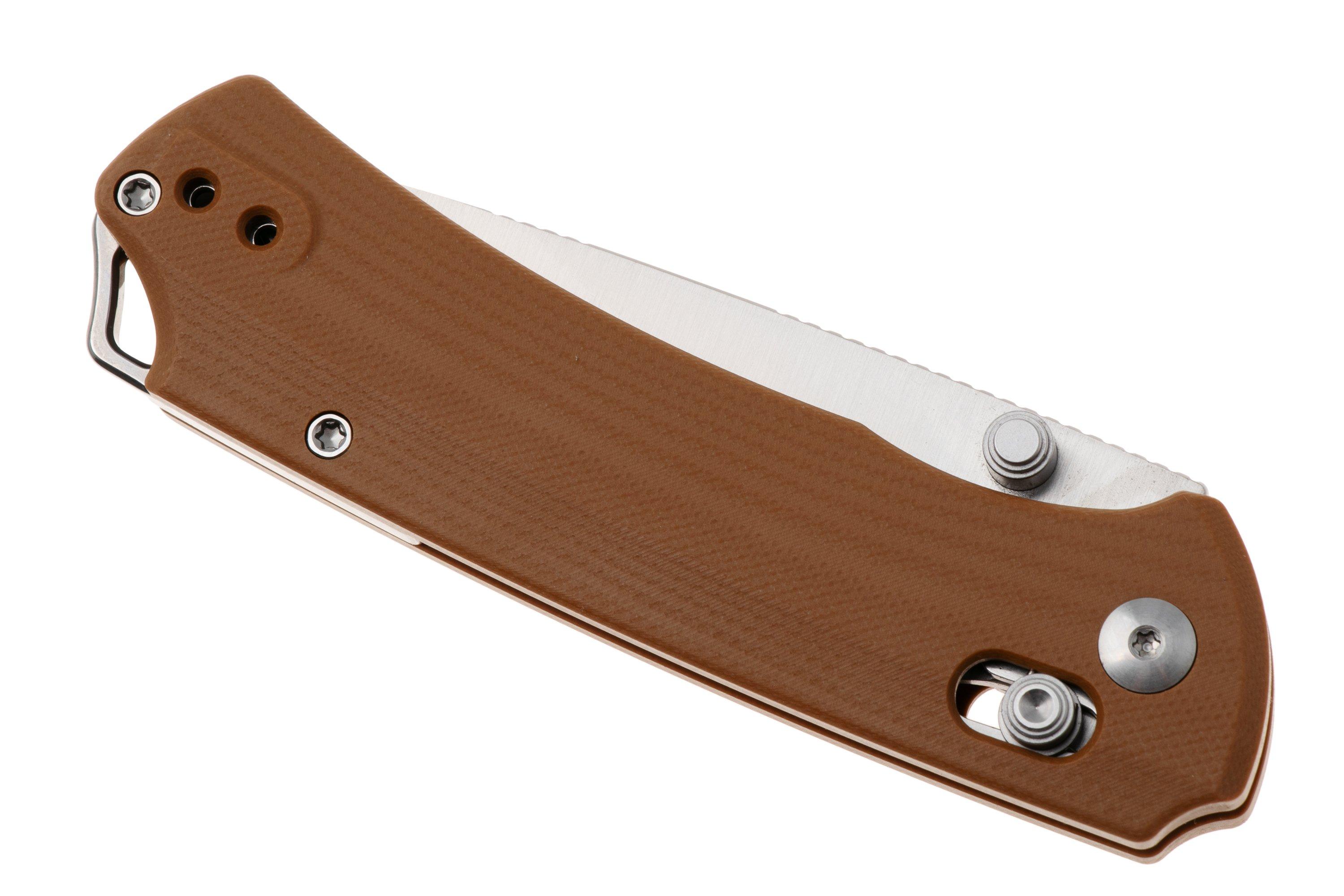 Kizer Vanguard Task 1 CD V3490.2CA2 Satin Nitro-V, Brown G10