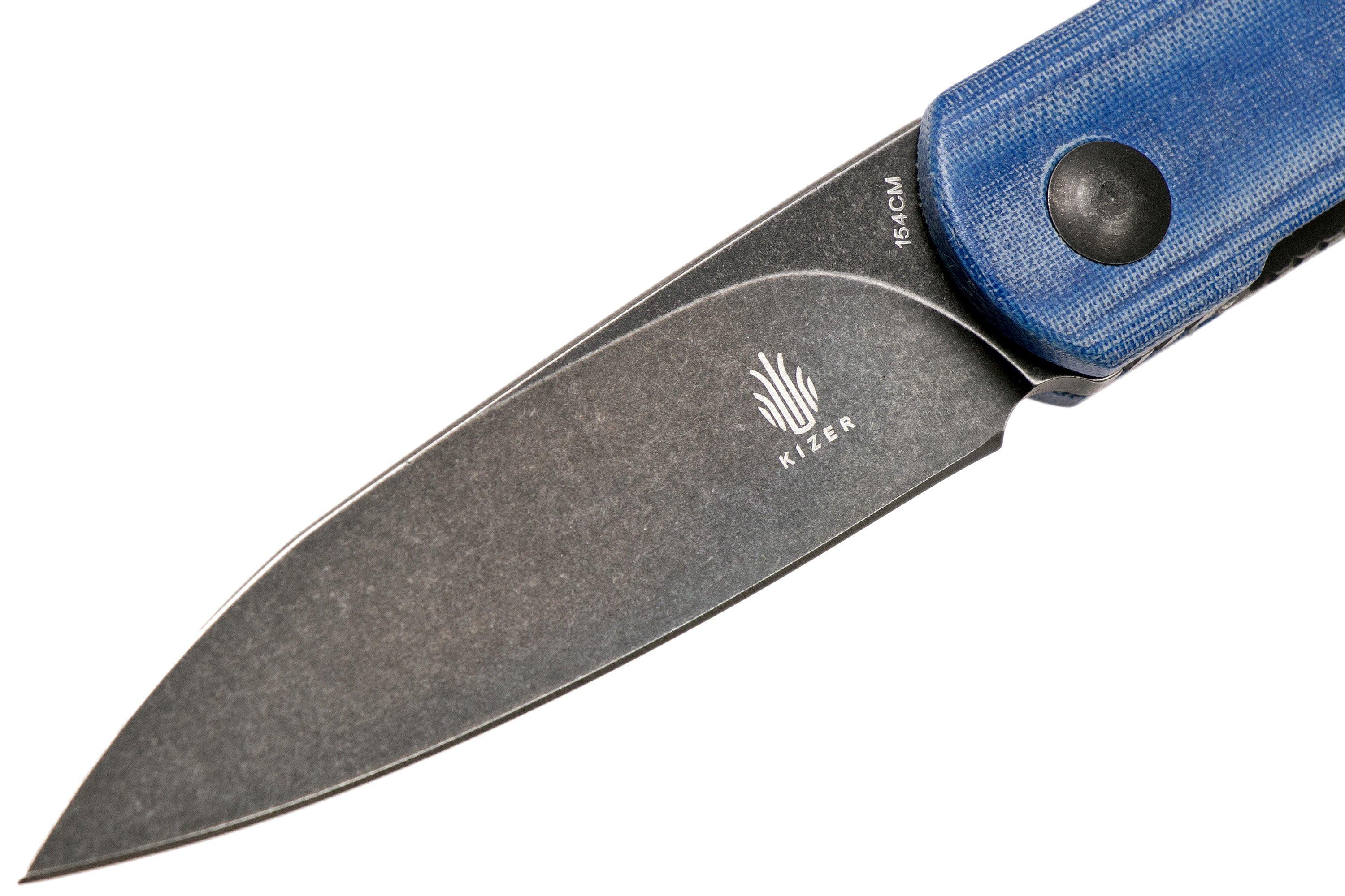 無名武将 EU41/26.5cm Kizer Feist V3499C2 Blackwashed 154CM, Denim Blue Micarta