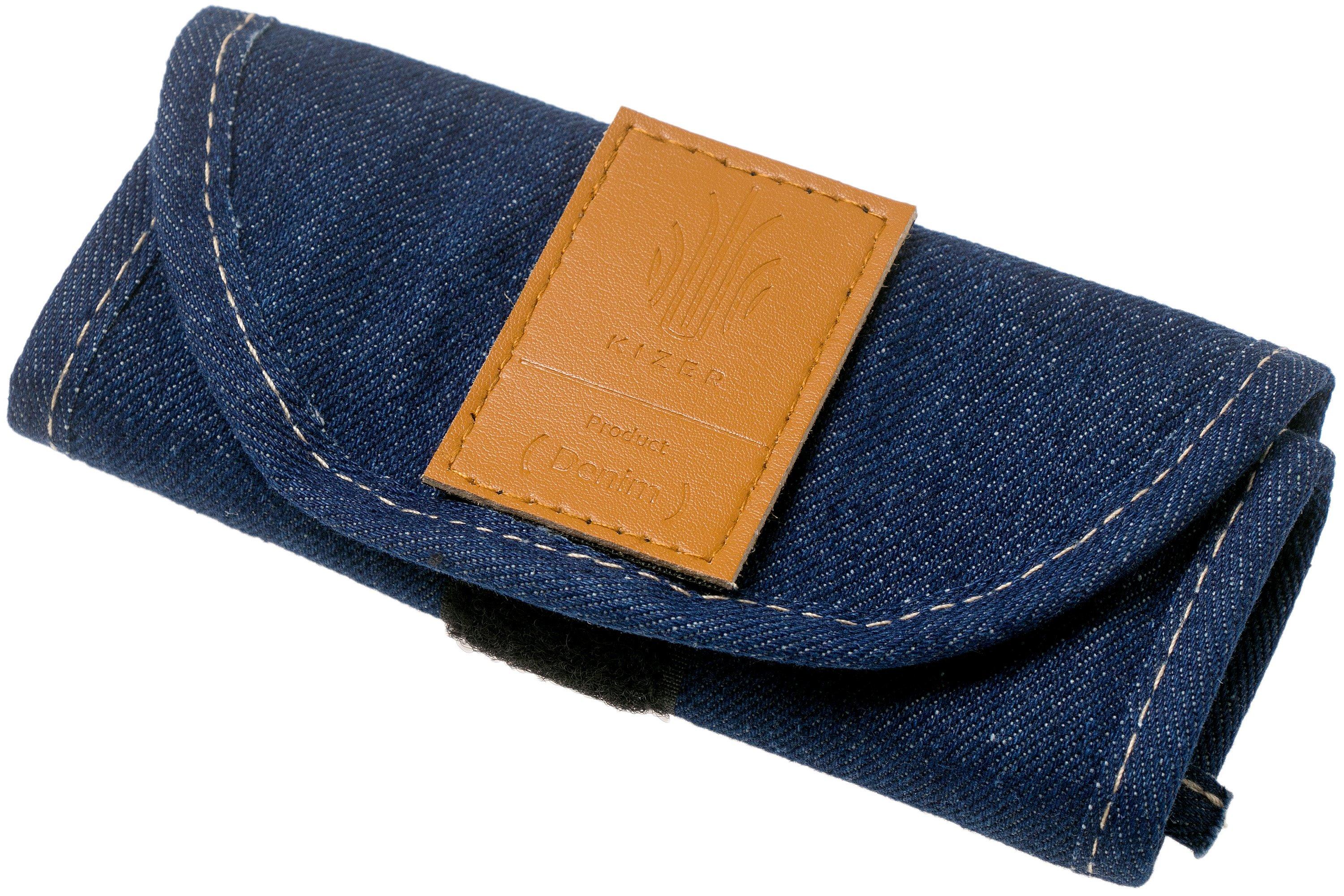 無名武将 EU41/26.5cm Kizer Feist V3499C2 Blackwashed 154CM, Denim Blue Micarta