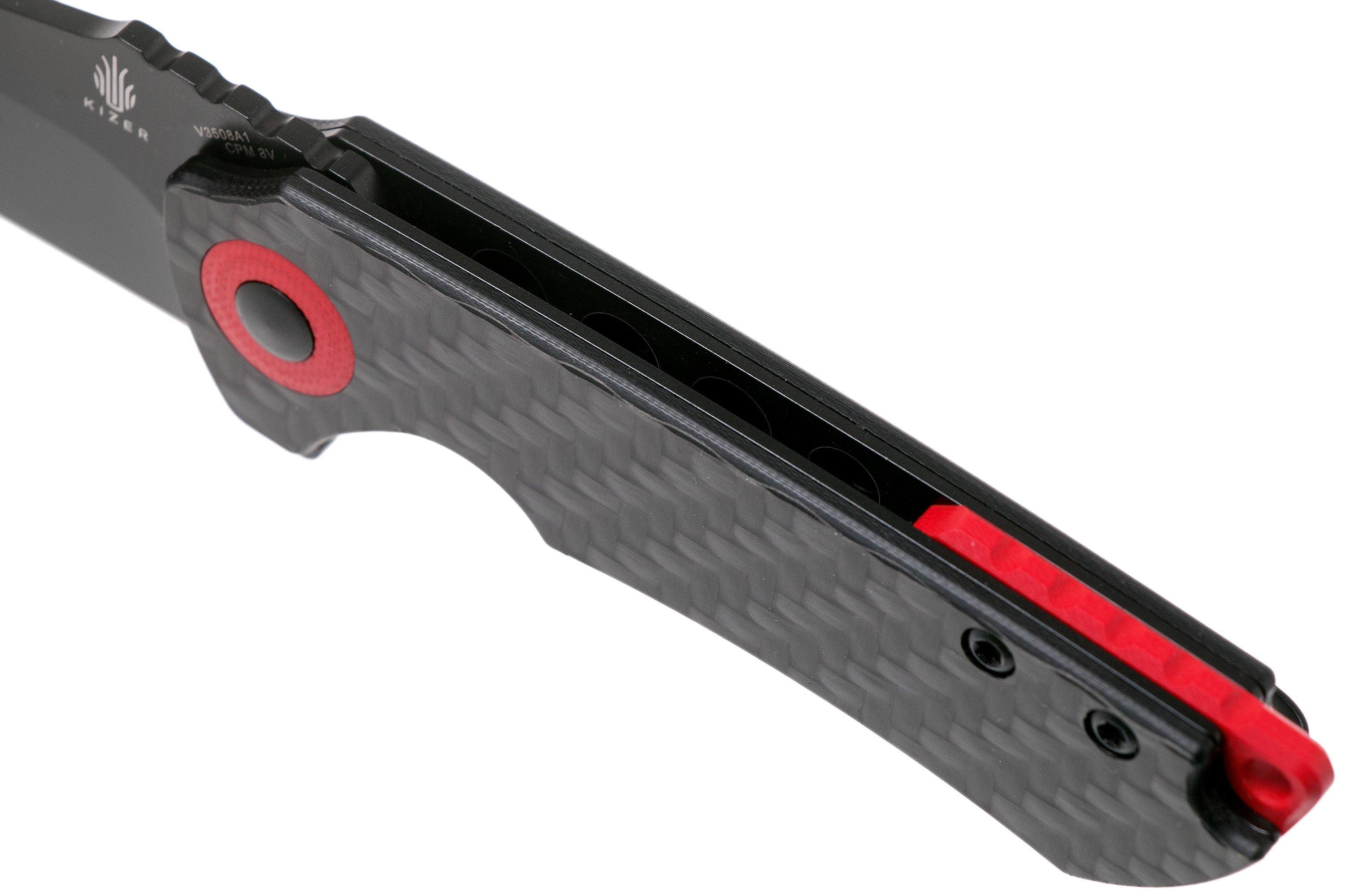 Kizer Vanguard Critical Mini, CPM 3V, Carbon, V3508A1 pocket knife