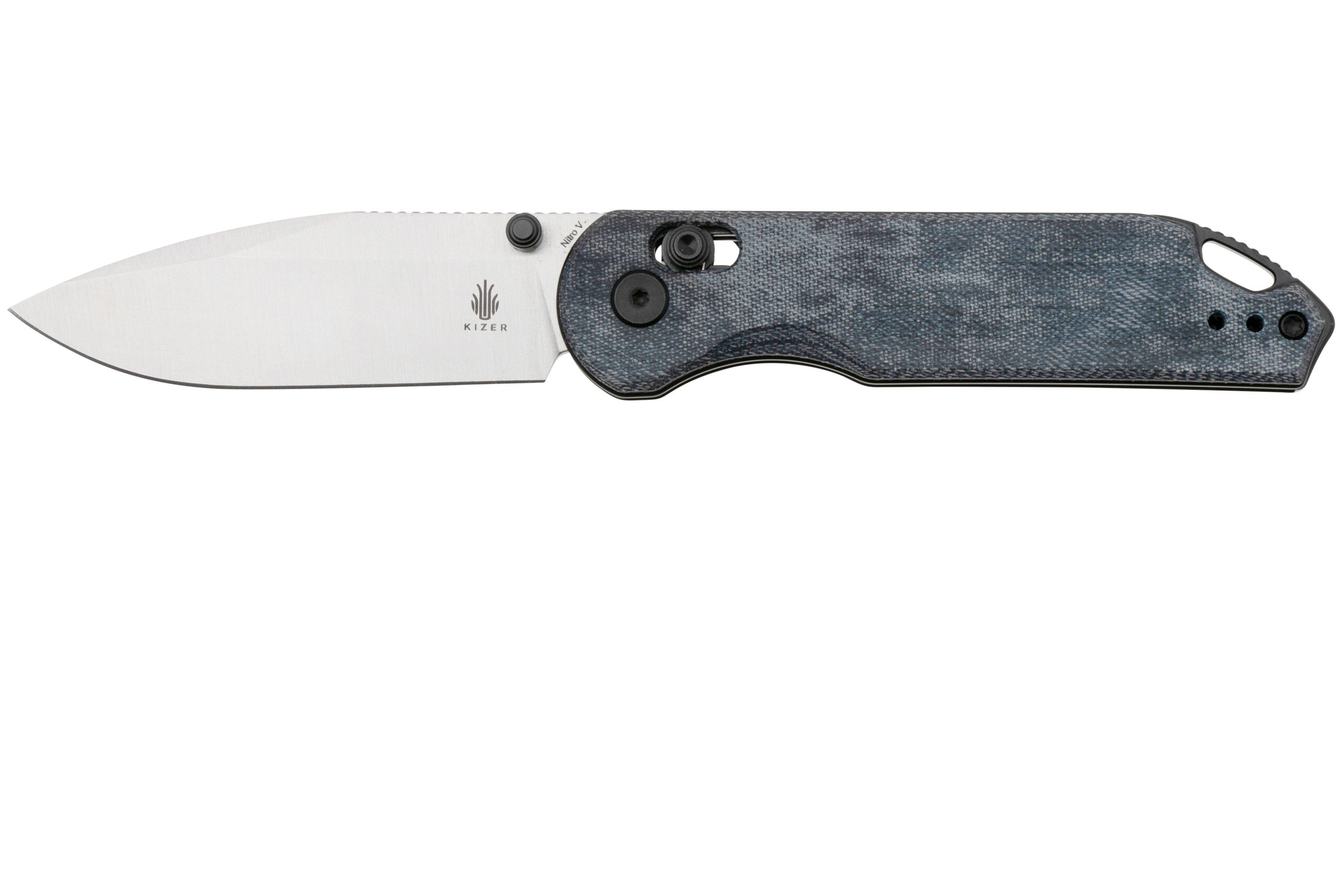 Kizer Vanguard Assassin V3549A2 Satin Nitro V, Denim Micarta
