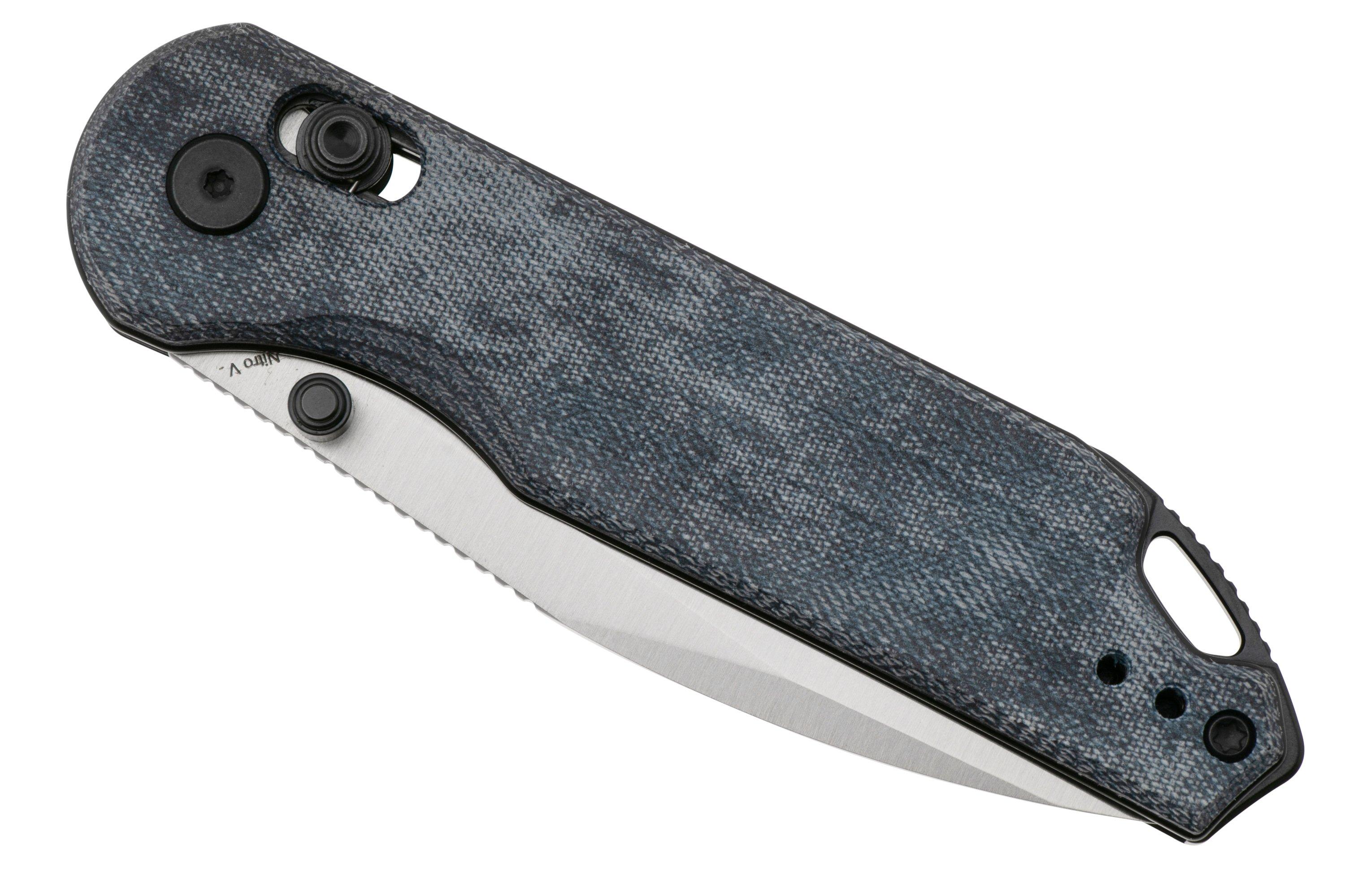 Kizer Vanguard Assassin V3549A2 Satin Nitro V, Denim Micarta