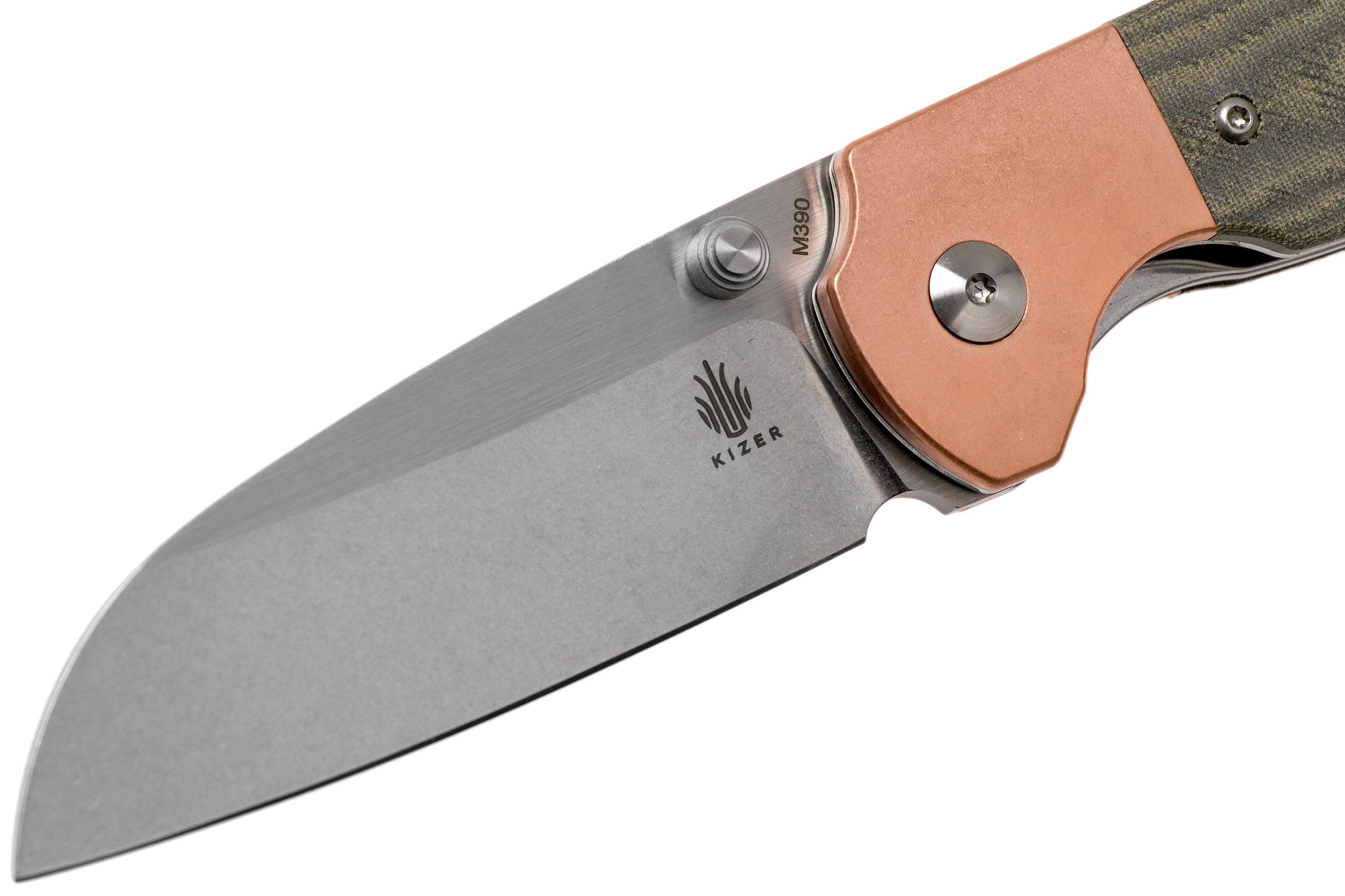Kizer Deviant V3575A1 Copper, Micarta, M390 pocket knife, Chris Conaway