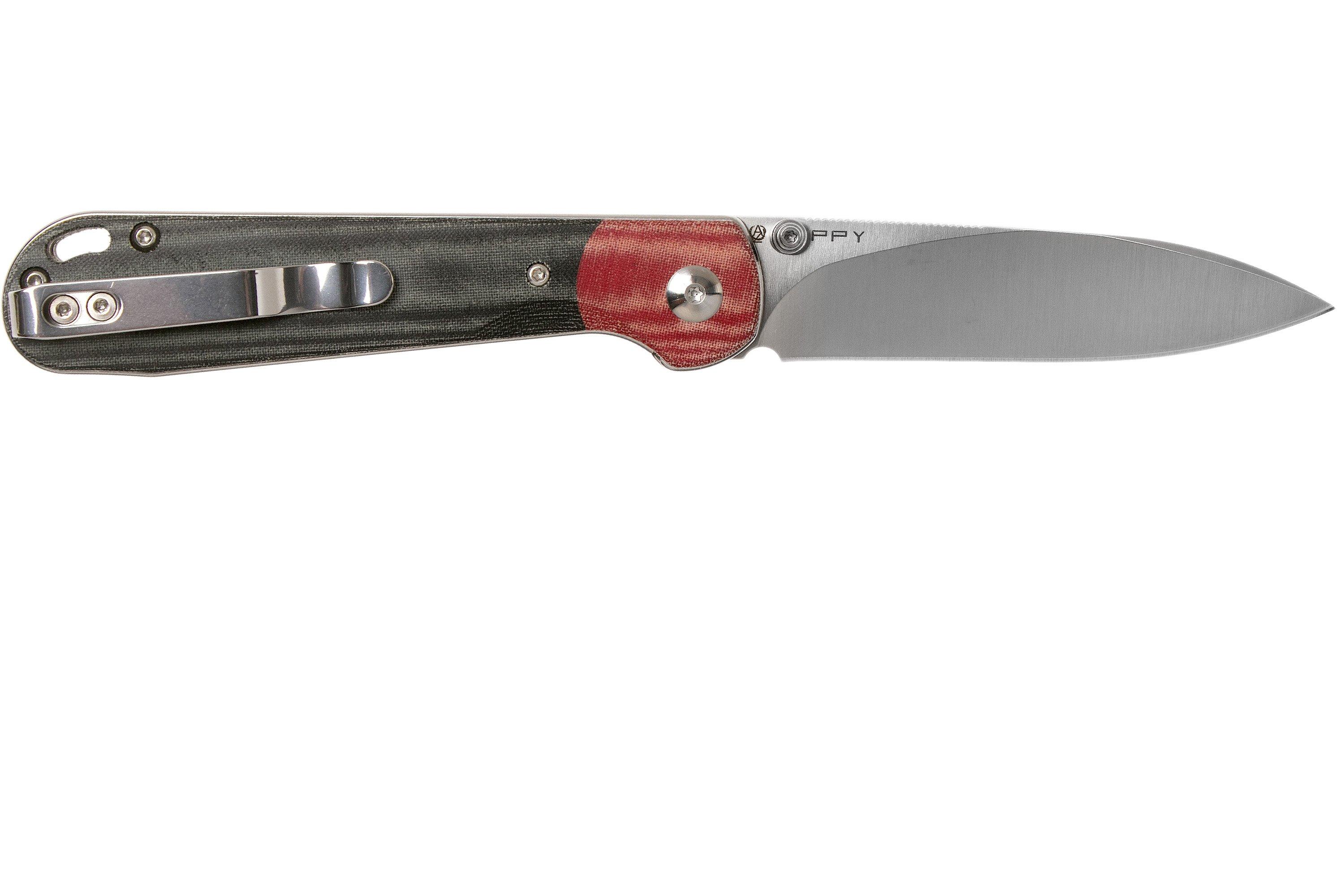 Kizer PPY V3587C1 154CM, Red and Black Micarta, pocket knife, Azo ...