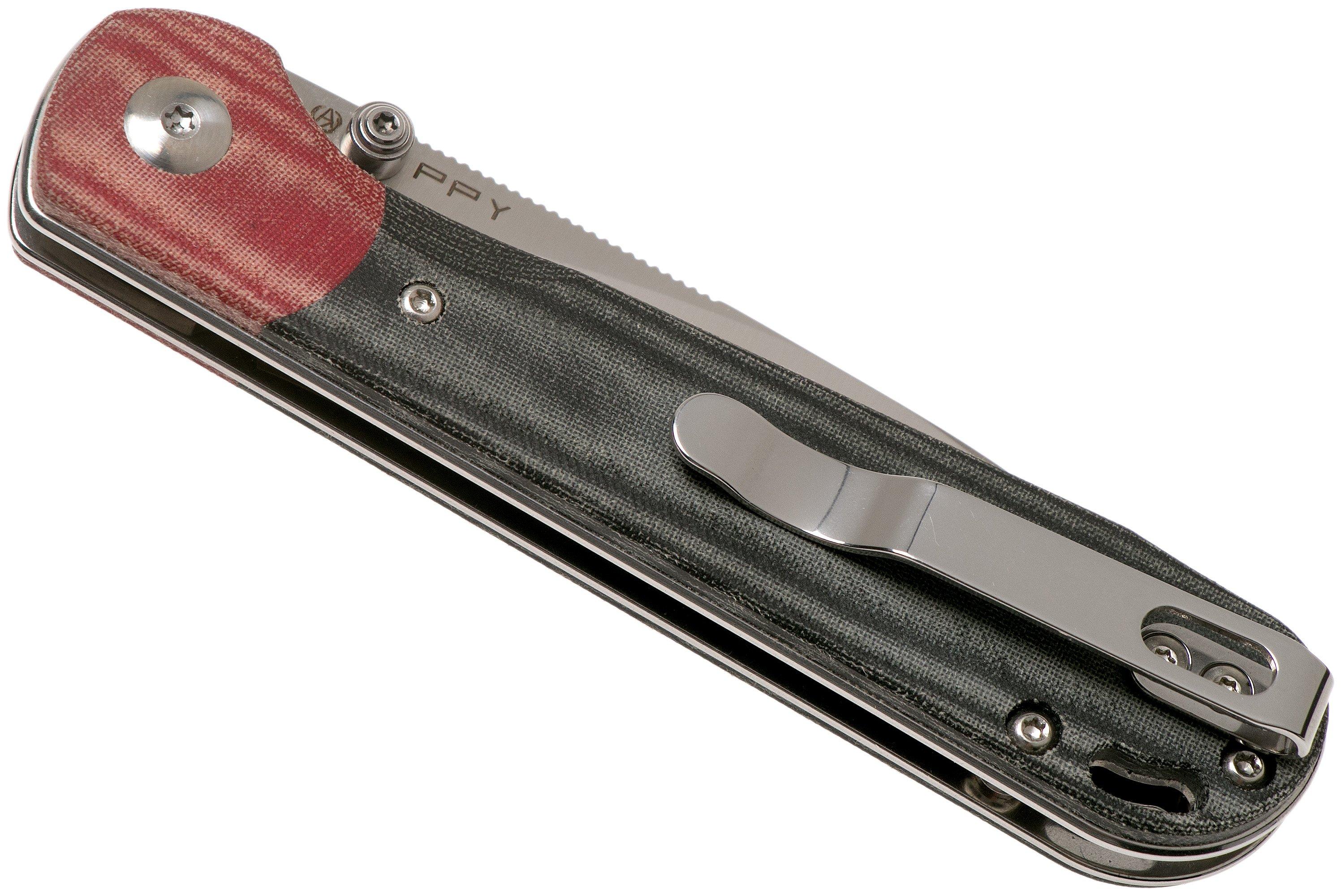 Kizer PPY V3587C1 154CM, Red and Black Micarta, pocket knife, Azo ...