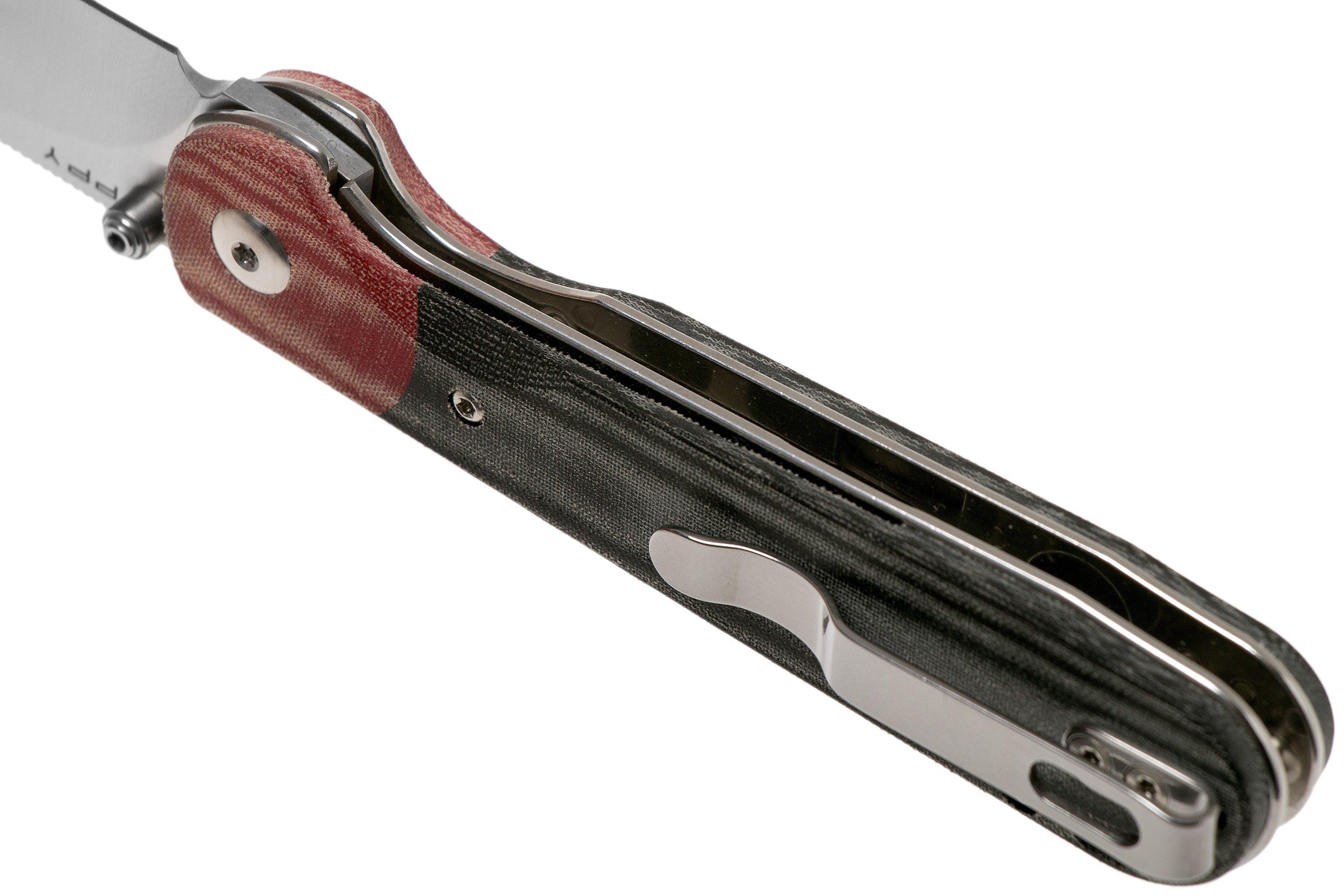 Kizer PPY V3587C1 154CM, Micarta rot und schwarz, Taschenmesser, Azo ...