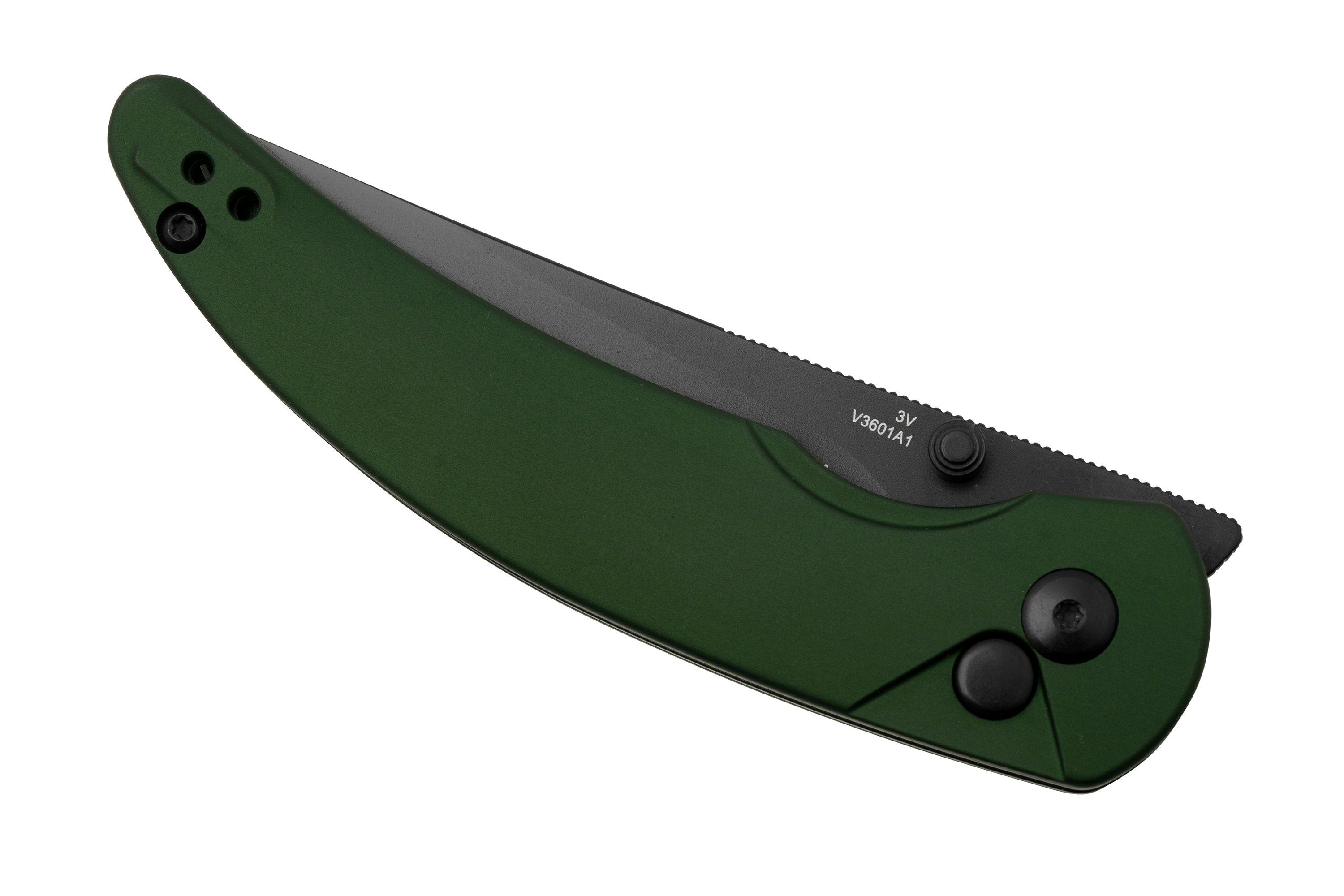 Kizer Vanguard Chili Pepper V3601A1, CPM 3V, Green Aluminum navaja