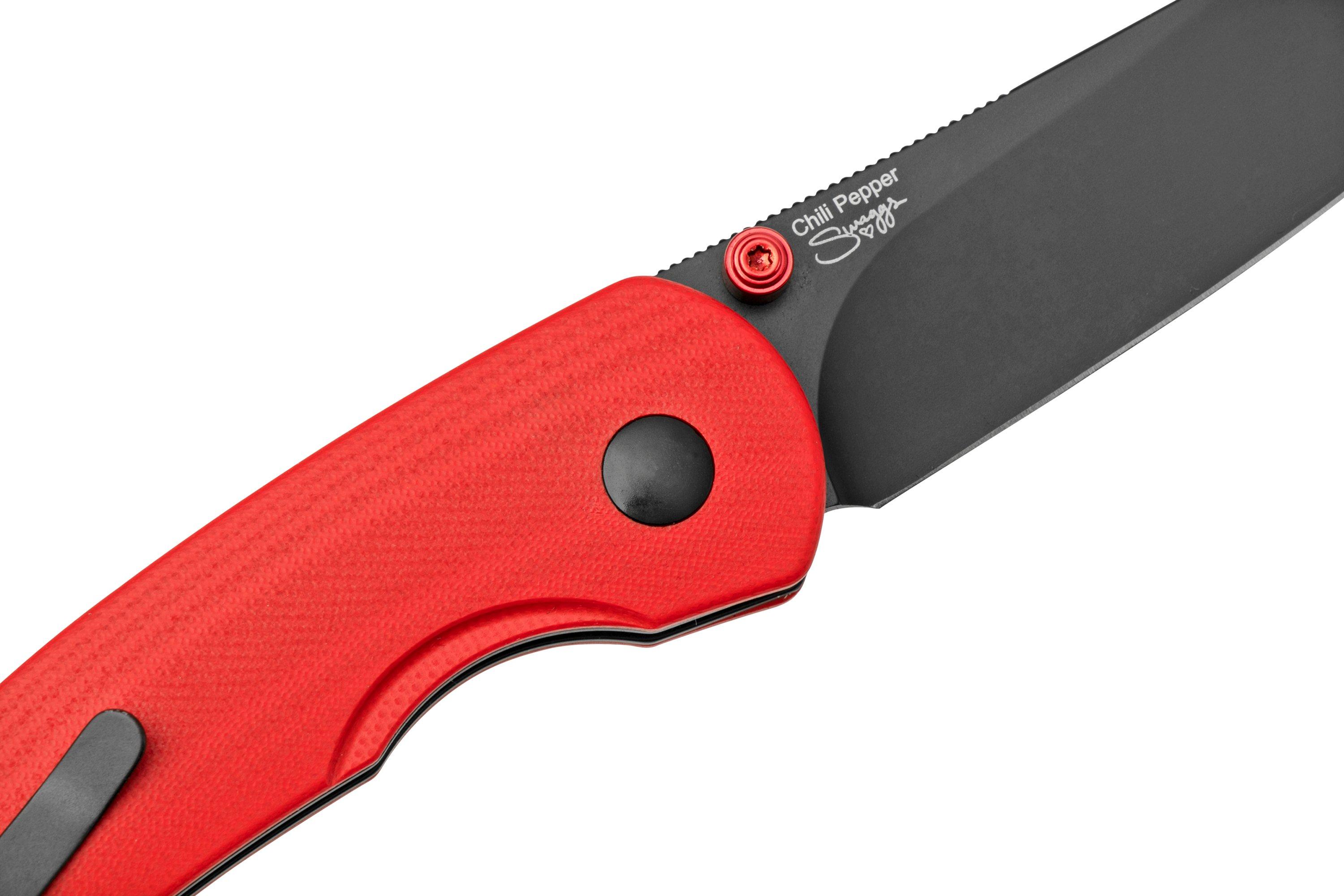 Kizer Vanguard Chili Pepper V3601C1 Red G10 pocket knife, Swaggs design Advantageously