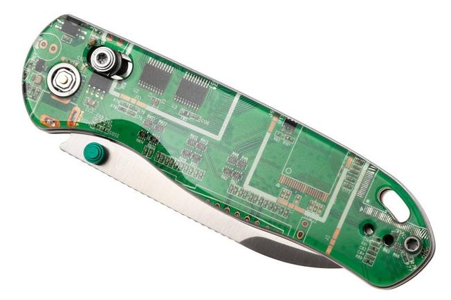 Afbeelding voor Kizer Drop Bear PCB Clutch Lock V3619A18 Satin Nitro-V, Green Resin & PCB, Limited Edition zakmes