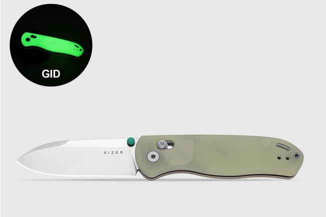 Image pour Kizer Vanguard Drop Bear V3619A20 Stonewashed Nitro-V, Glow In The Dark G10, couteau de poche, Azo design