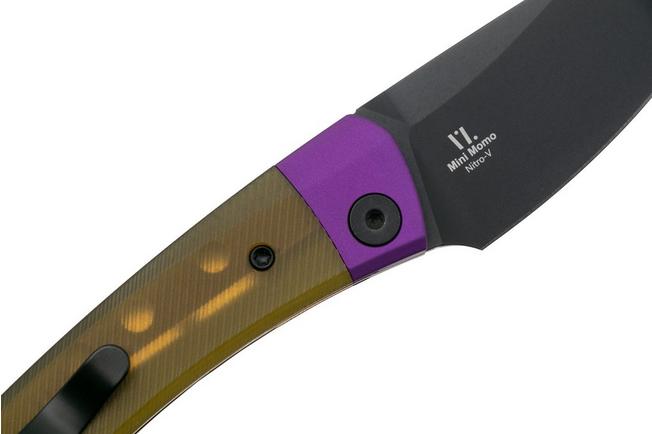 Afbeelding voor Kizer Vanguard Mini Momo V3663A1 Black 154CM, Yellow Ultem, zakmes, Vladimir Legachev design
