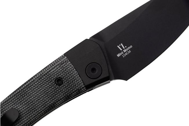 Afbeelding voor Kizer Vanguard Mini Momo V3663C2 Black 154CM, Black Micarta, zakmes, Vladimir Legachev design