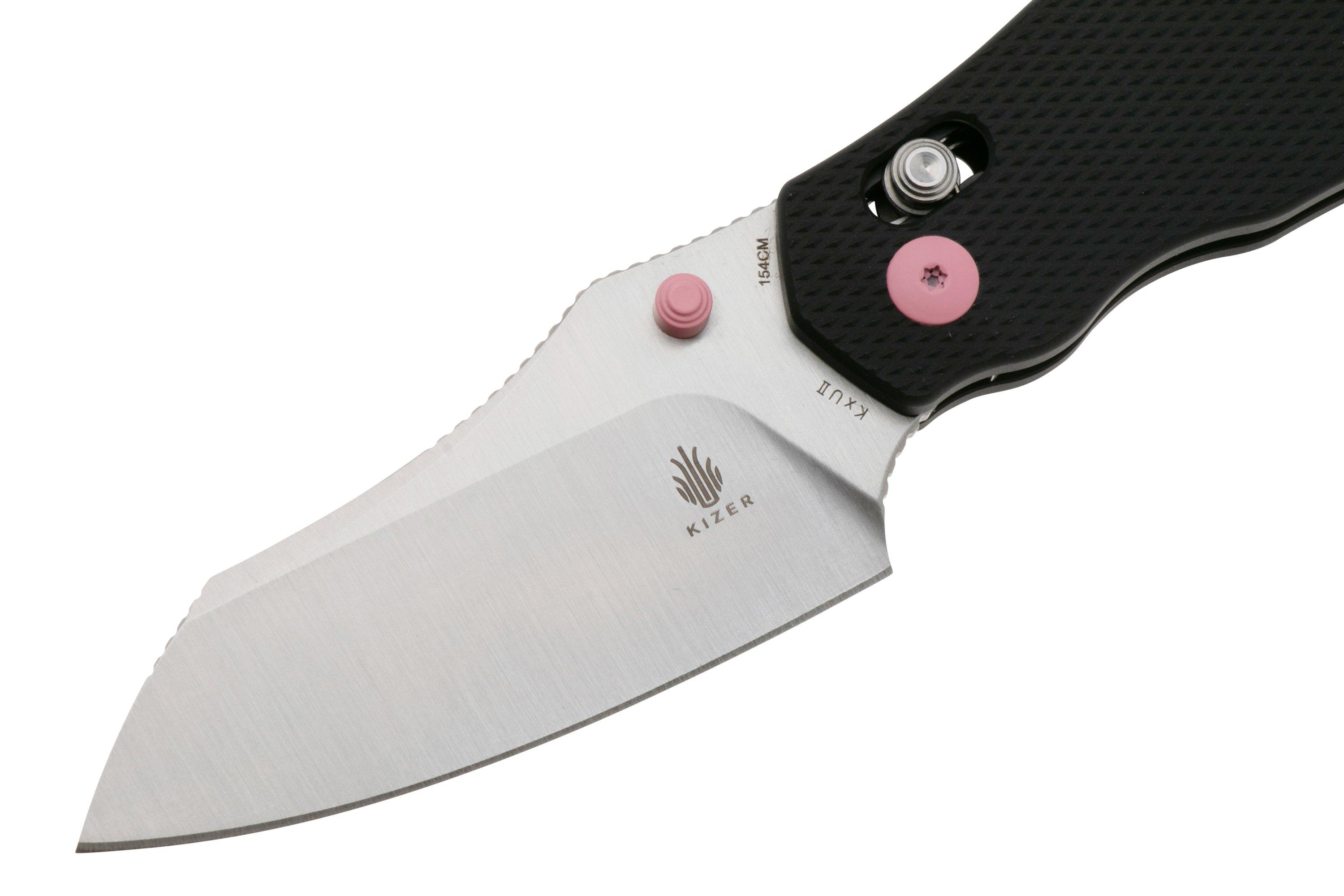 Kizer Vanguard Bulldog V3672C1 Satin 154CM, Black Aluminum