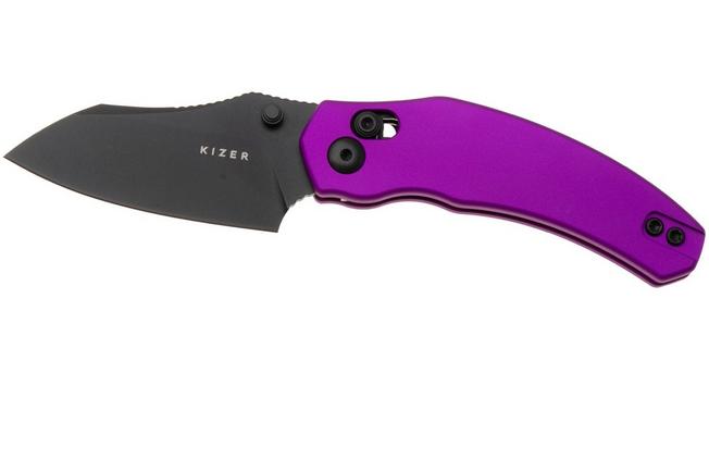 Afbeelding voor Kizer Vanguard Mini Bulldog V3672SA1 PVD Nitro-V, Matte Purple Aluminium, zakmes, O.SHO design
