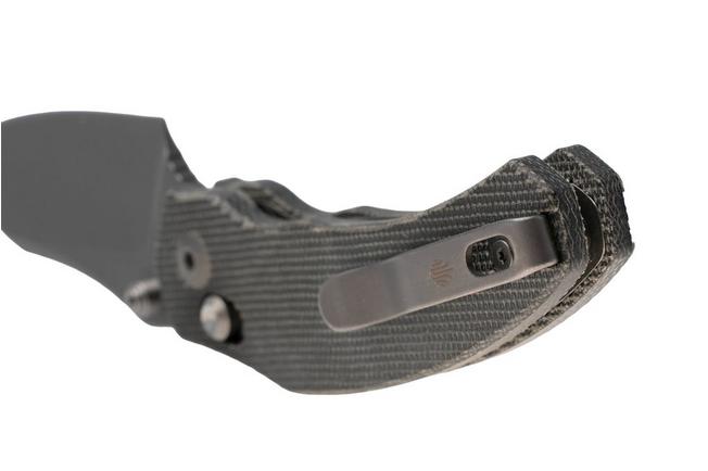 Afbeelding voor Kizer Vanguard Mini Bulldog V3672SA2 Gray PVD Stonewashed Nitro-V, Gray Micarta, zakmes, O.SHO design