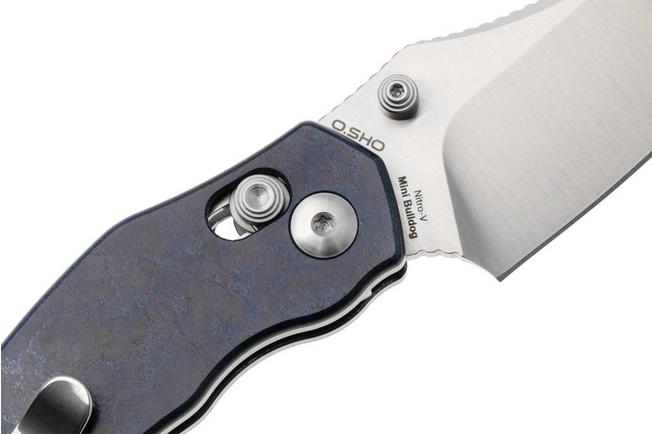 Afbeelding voor Kizer Vanguard Mini Bulldog V3672SA3 Satin Nitro-V, Blue Canyon Richtlite, zakmes. O.SHO design