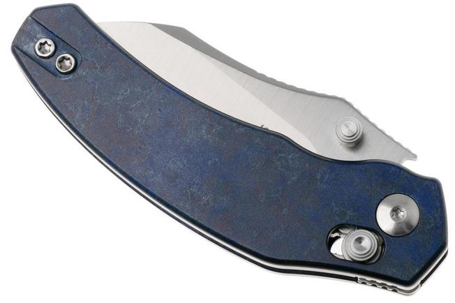 Afbeelding voor Kizer Vanguard Mini Bulldog V3672SA3 Satin Nitro-V, Blue Canyon Richtlite, zakmes. O.SHO design
