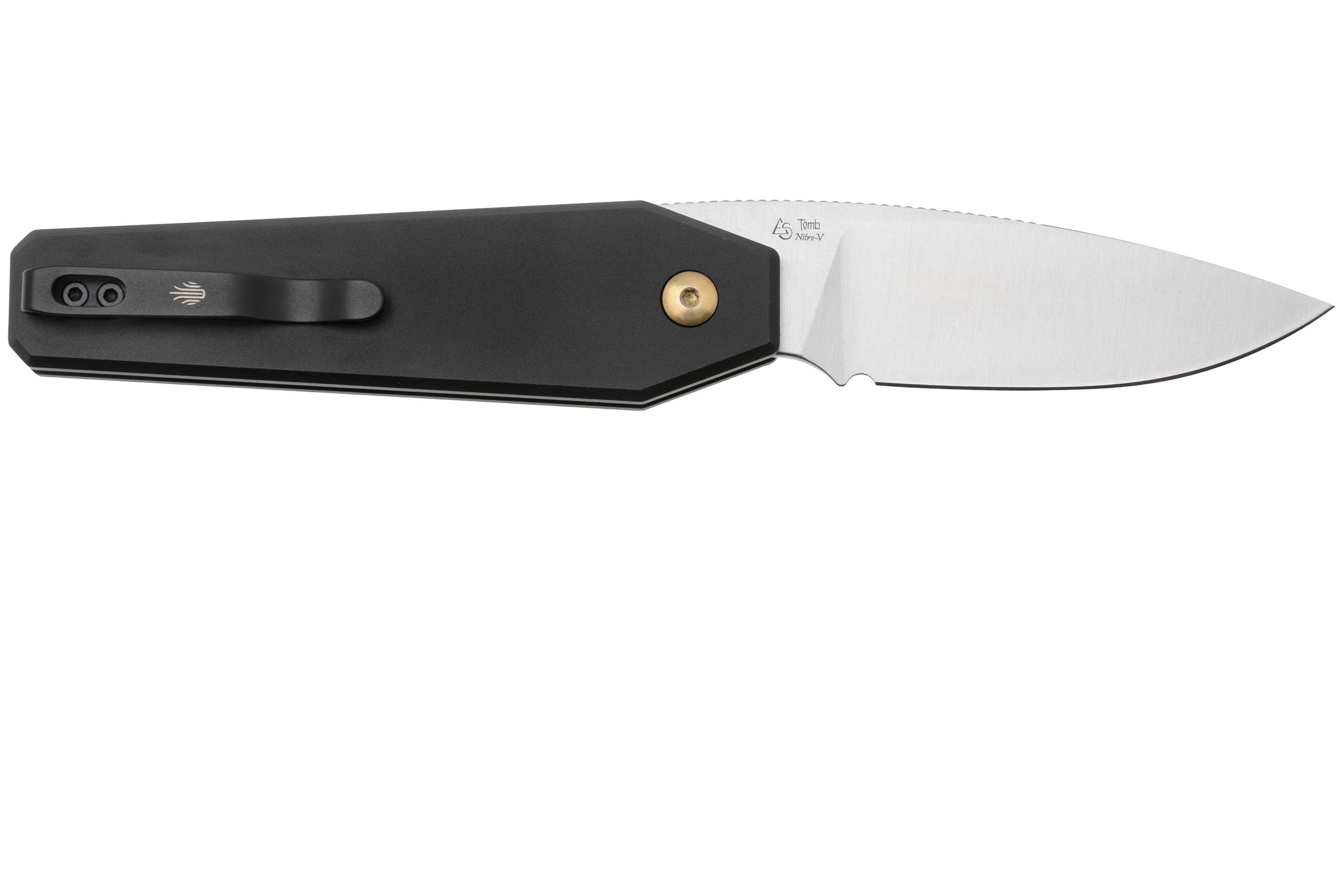 Kizer Tomb V3692A2, Satin Nitro-V, Black Aluminum pocket knife