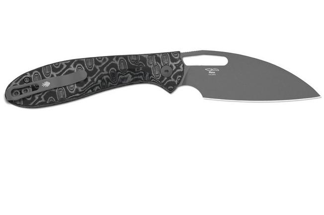 Bild für Kizer Masu V3697A2, Gray PVD 14C28N, Vortex Pattern Micarta Taschenmesser, Caleb Waldman Design