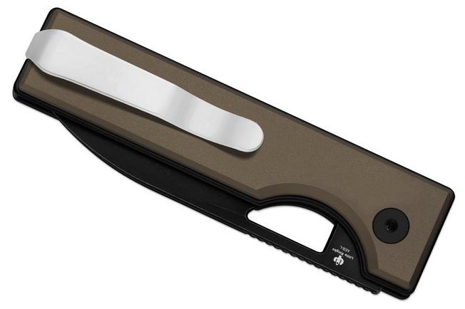 Bild für Kizer Vanguard Little Ringbo V3708A2 Blackwashed AEB-L, Brown Aluminium, Taschenmesser, Matija Milovic Design