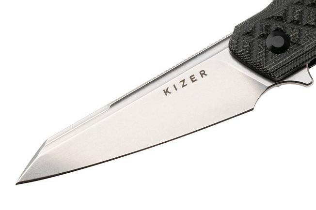 Afbeelding voor Kizer Skinner V3725A2, Stonewashed Nitro-V, Black Micarta zakmes, Maciej Torbé design