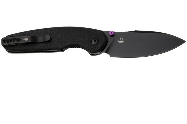 Afbeelding voor Kizer Meteora V3730A2, Black PVD Nitro-V, Black Aluminum zakmes, Evgeniy Bulychev design