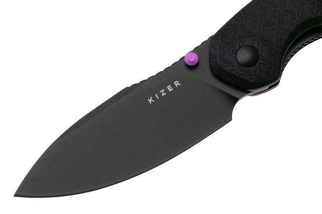 Afbeelding voor Kizer Meteora V3730A2, Black PVD Nitro-V, Black Aluminum zakmes, Evgeniy Bulychev design