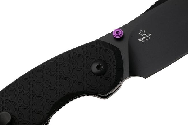 Afbeelding voor Kizer Meteora V3730A2, Black PVD Nitro-V, Black Aluminum zakmes, Evgeniy Bulychev design
