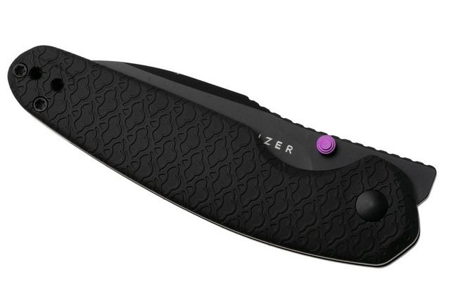 Afbeelding voor Kizer Meteora V3730A2, Black PVD Nitro-V, Black Aluminum zakmes, Evgeniy Bulychev design