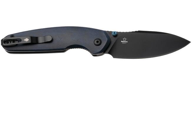 Afbeelding voor Kizer Meteora V3730A3, Black PVD Nitro-V, Blue Richlite zakmes, Evgeniy Bulychev design
